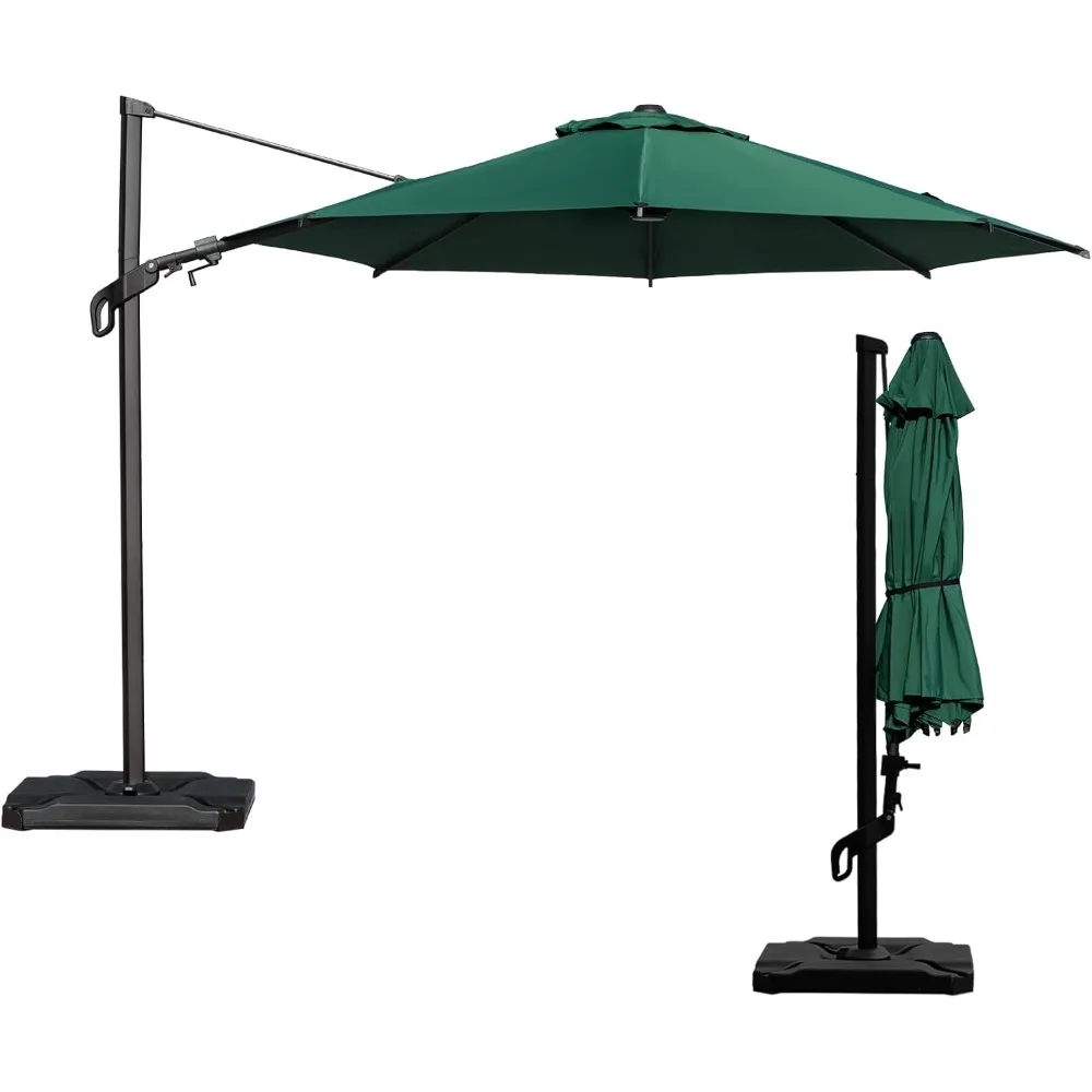 

10FT Vienna Offset Patio Umbrella Outdoor Cantilever Umbrella with 360° Rotation Design and Easy Tilt Adjustment UV 50+ Protect