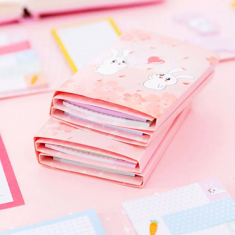 1pack/lot Cute And Kawaii Cartoon Bunny Six In One Paper Stationery Planner Notes School And Office Memo Pad