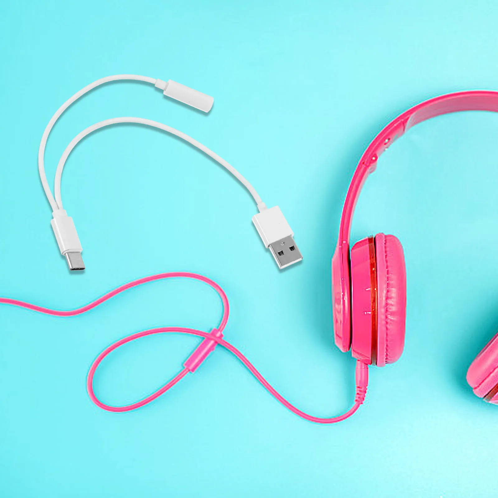 

Headphone Splitter Adapter Type-C To Double 3.5Mm Audio Cable For Usb 3.1 Reversible Design Aux Jack Compatible With Earphones