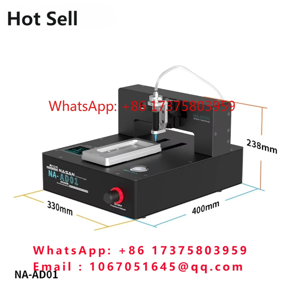 NASAN DA01 Automatic Frame Glue Dispenser Machine With Cooling System for Phone Frame Back Glass Gluing With Full Set Mold