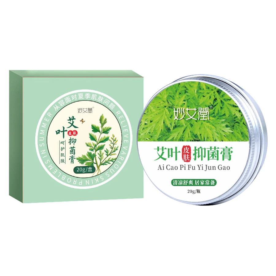 30g/Box Wormwood Balm Mint Comfrey Cooling Oil Plant Artemisia Leaf Solid Cream Wormwood Cream