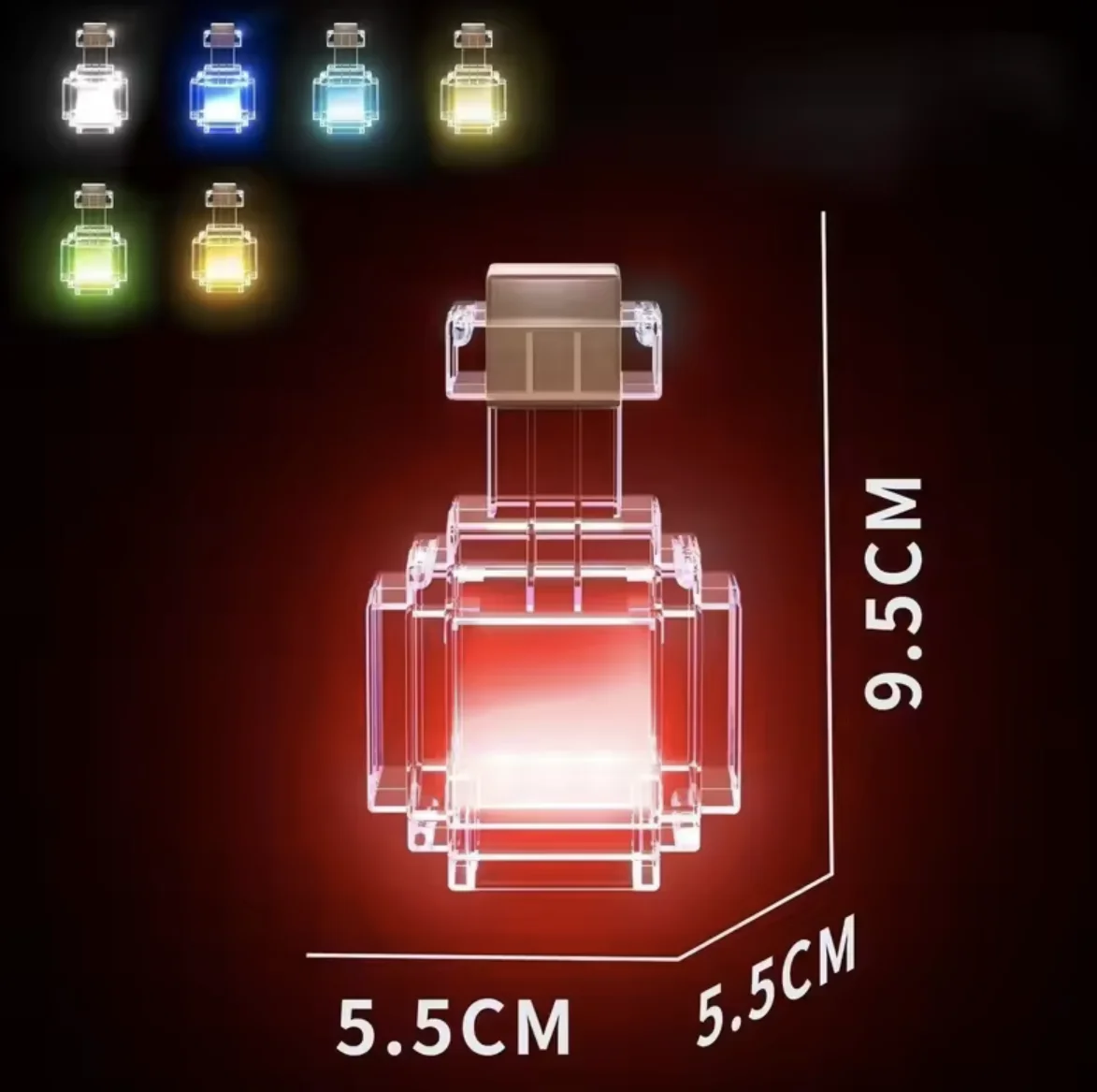 High-quality Pixel-style Potion-bottle Night Light Tap To Cycle 7 Colors Perfect Desk Décor Color Changing