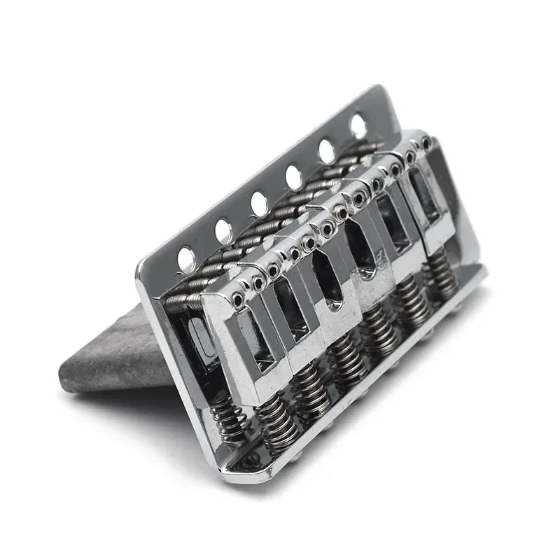 Hot Seller-A Set Right handed 6 String Flat Saddle Single Tremolo Guitar Bridge System for Electric Guitar Black Chrome