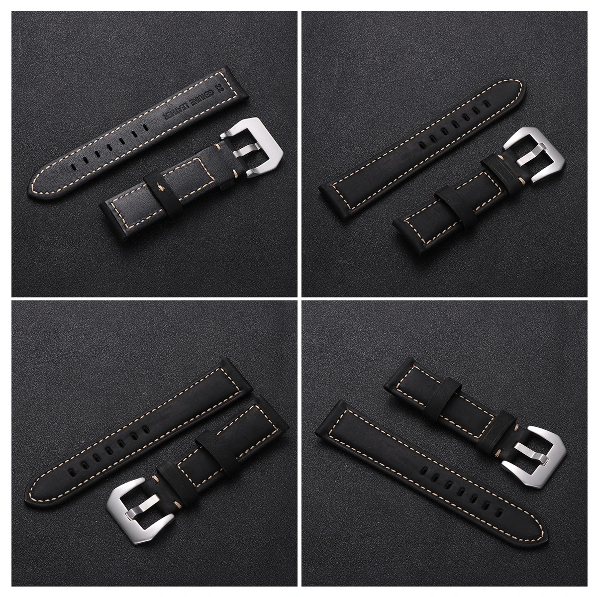 

Watchb Vintage Replacement Retro Watchstrap Universal Large Dial Watch Strap Compatible Smooth Stylish