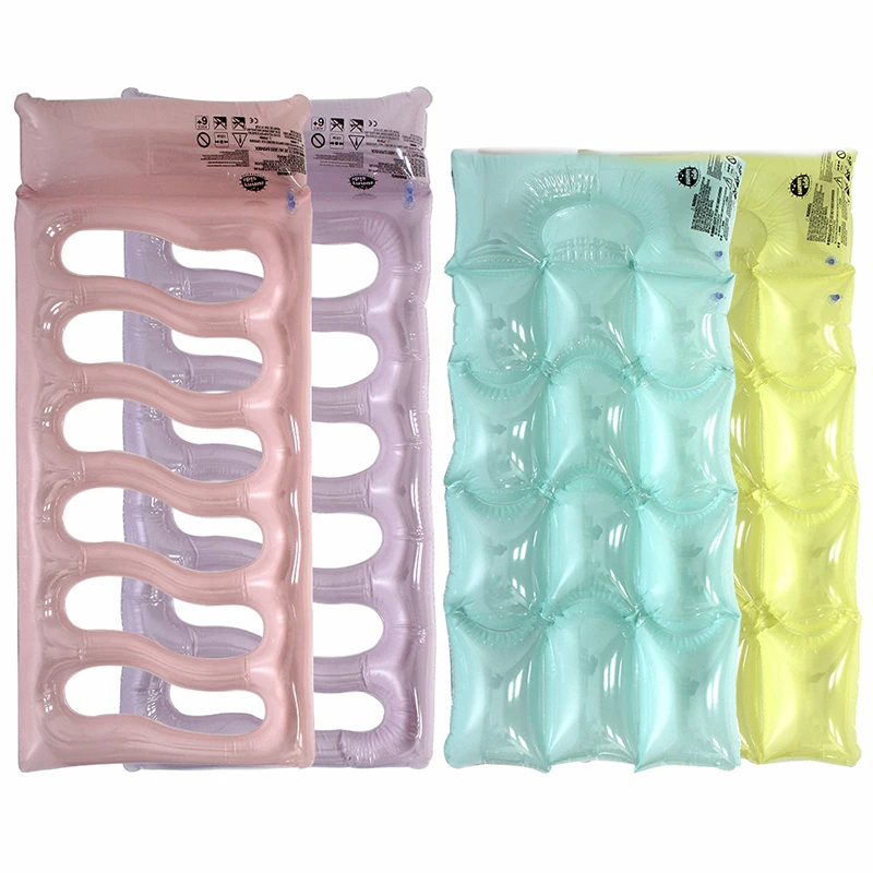 حمام سباحة قابل للنفخ يطفو مقاسات الكبار 4 ألوان أرجوحة مائية شفافة كرسي صالة عائم لحمام السباحة على الشاطئ