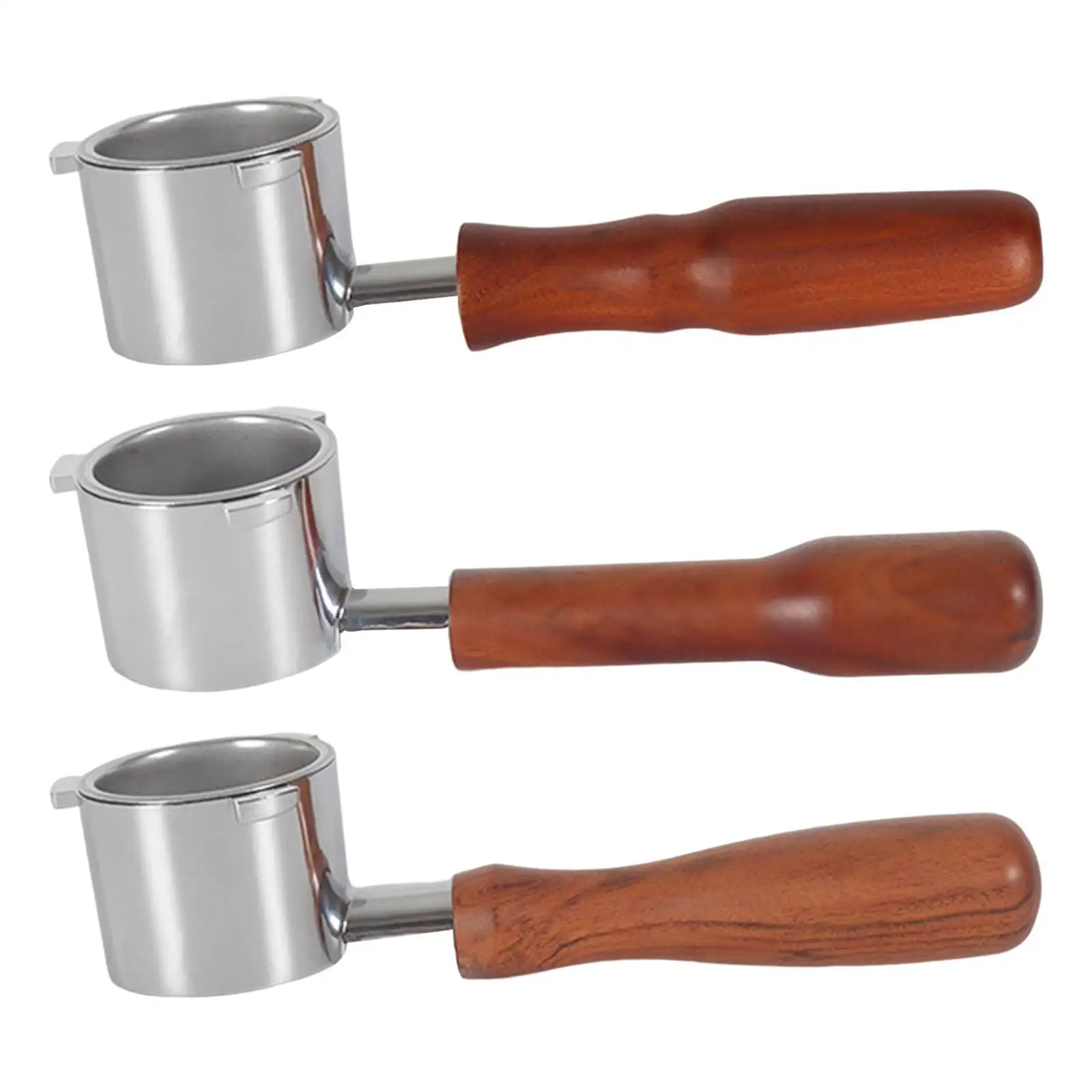 

51mm Espresso Portafilter, Wooden Handle Alloy Portafilters Bottomless Portafilter, for EC9335 Parts Coffee Machine