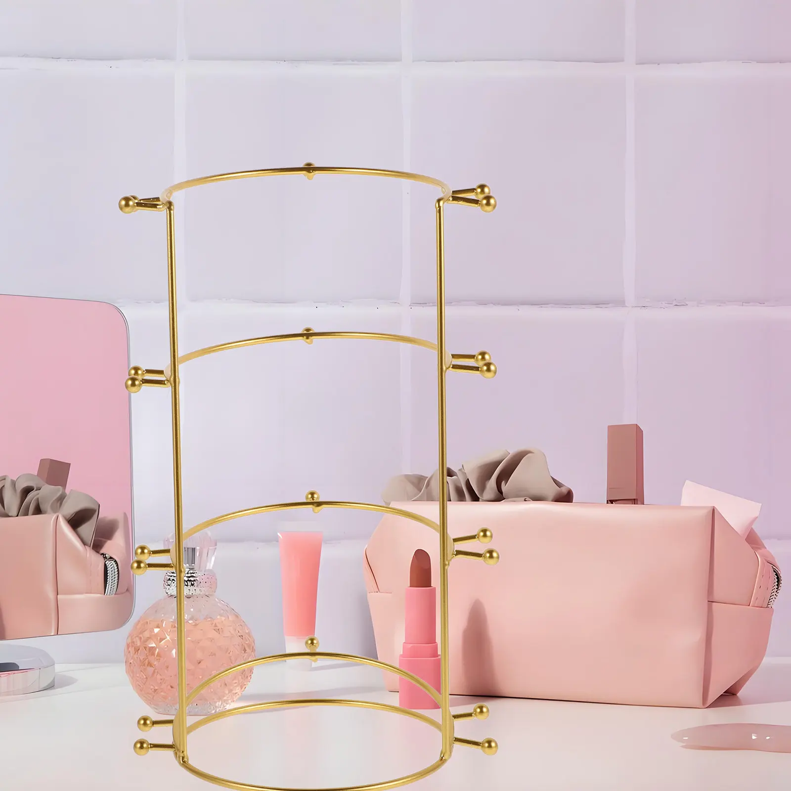 

Bride Crown Display Stand Metal Elegant Headband Holder Multilayer Tiara Storage Rack Jewelry Organizer for Wedding