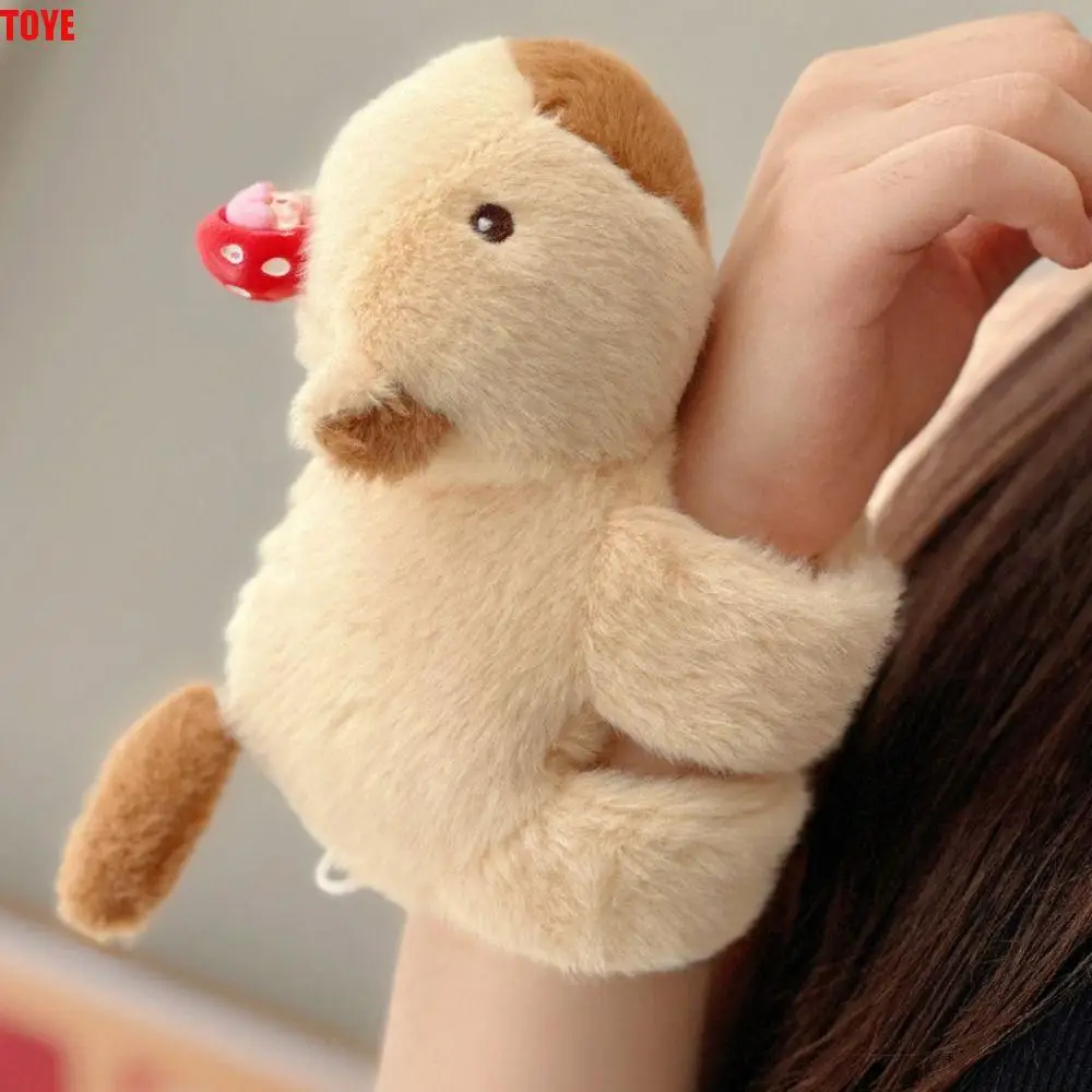 Capybara Rodent Slap Bracelet Series Rotatable With Tail Plush Doll Slap Bracelet Simulation Cute Doll Capybara Plush Wrist Band