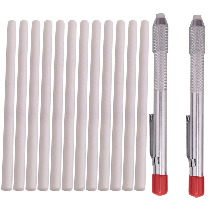 

2 Pcs Soapstone Holders Round Soapstone Marker Soapstone Pen With 12 Pcs Refills For Welding Tools And Markers Removable