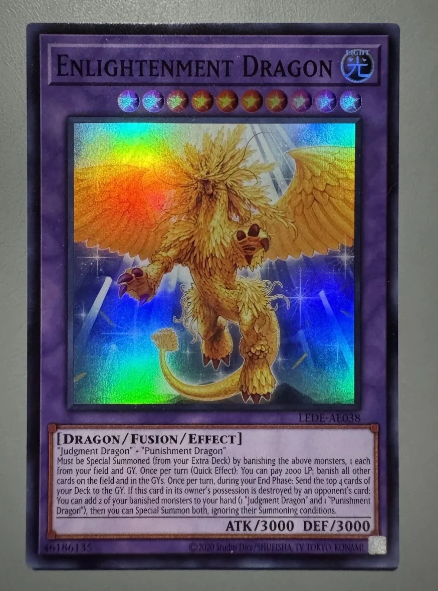 

Yugioh KONAMI Duel Monsters LEDE-AE038 Enlightenment Dragon Super Rare Asian English Collection Mint Card