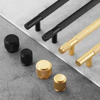 Tiradores de almacenamiento de armario de cocina moleteados de oro negro, tiradores de puertas de armario con barra en T, tiradores de puertas, tiradores de muebles para el hogar