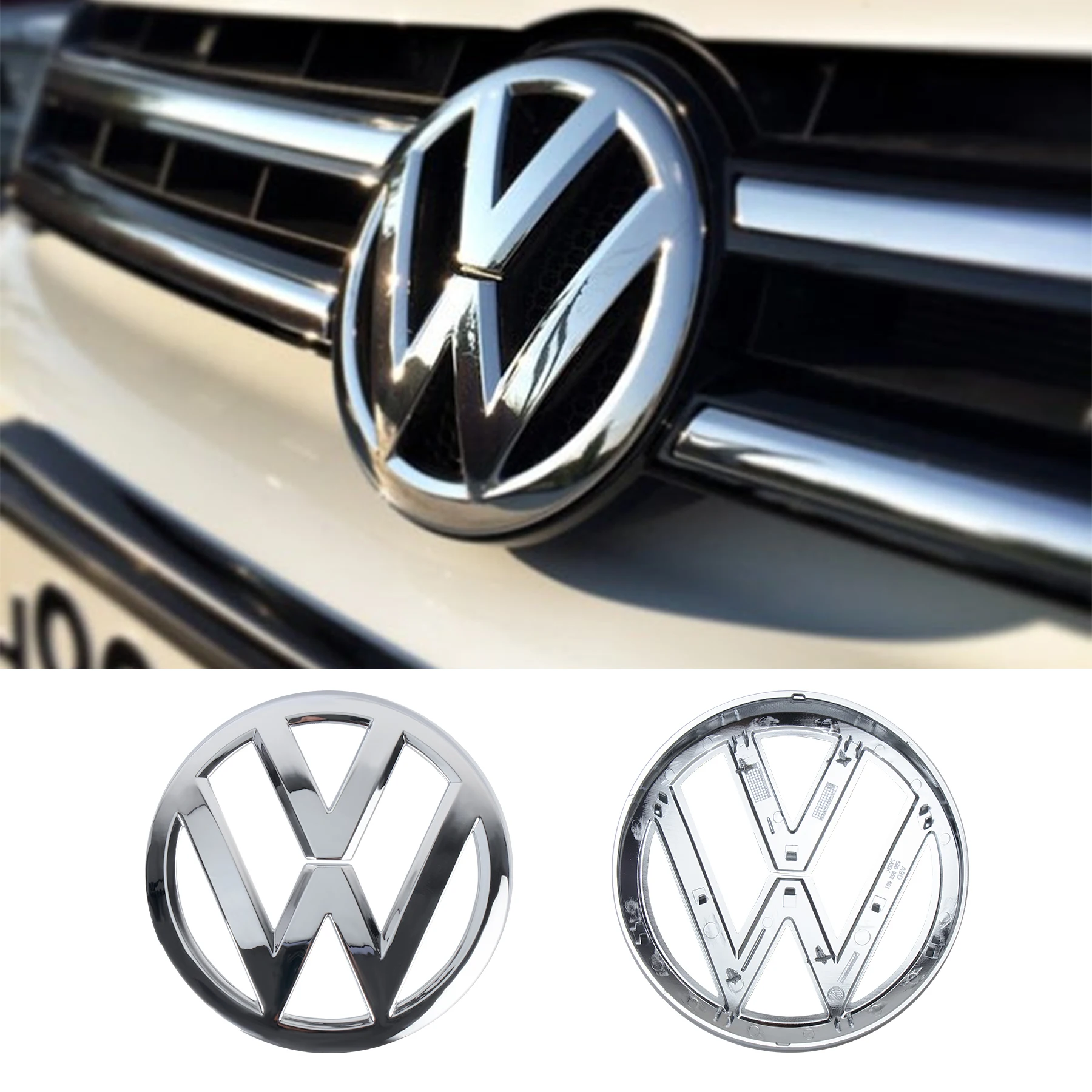 Car Refit Accessories Front Radiateor Badge Rear Trunk Lid Emblem Replacement Decor Volkswagen VW Golf 7 MK7 2014 2015 2016 2017