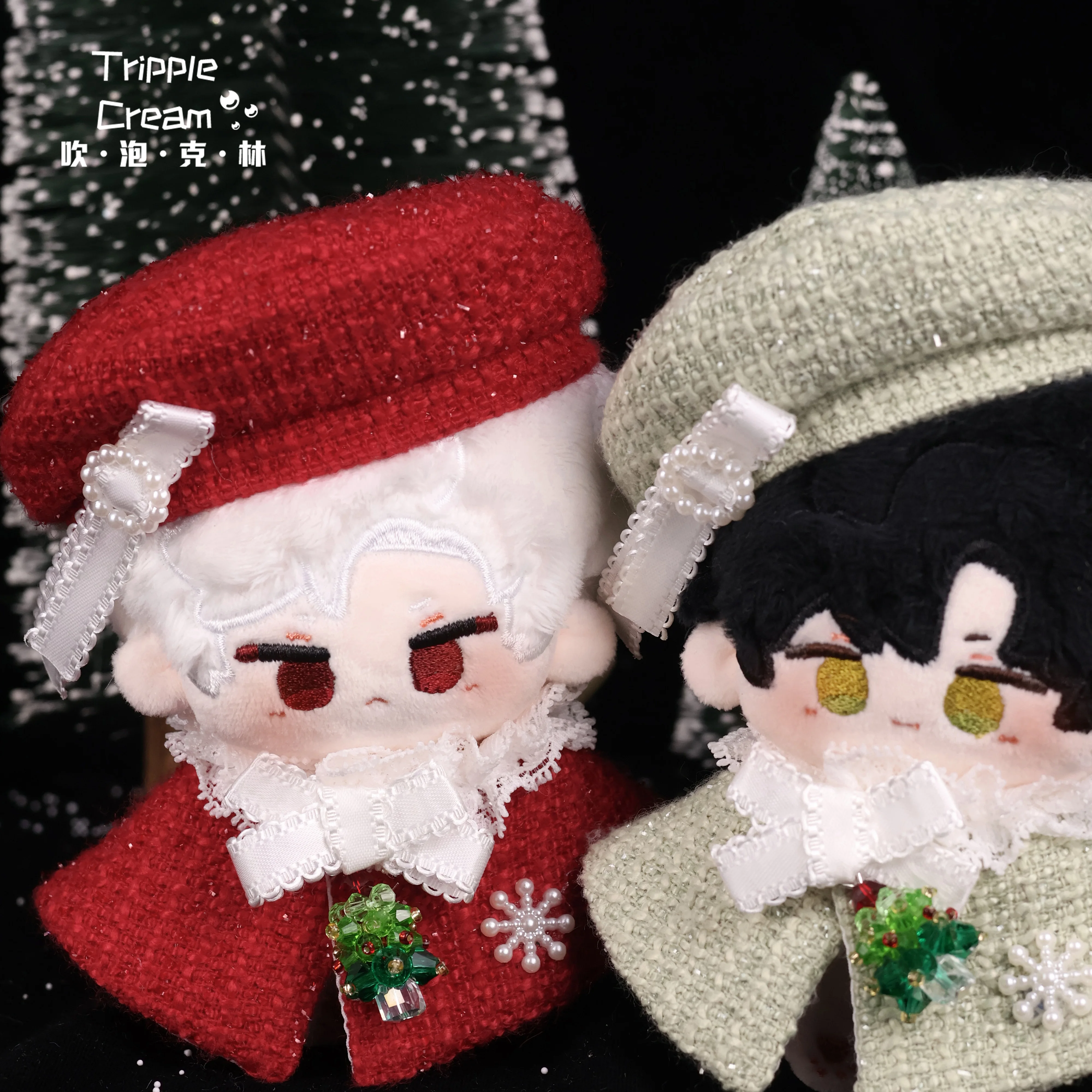 10cm roupas de boneca adorável renda pérola neve doce menina traje roupas terno pelúcia plushies boneca acessórios anime figura brinquedo gif