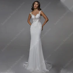 Vestidos De Novia De sirena para mujer, Vestidos De Novia con estampado Floral De encaje Sexy clásico, Vestidos De banquete De compromiso, Vestidos De Novia fascinantes