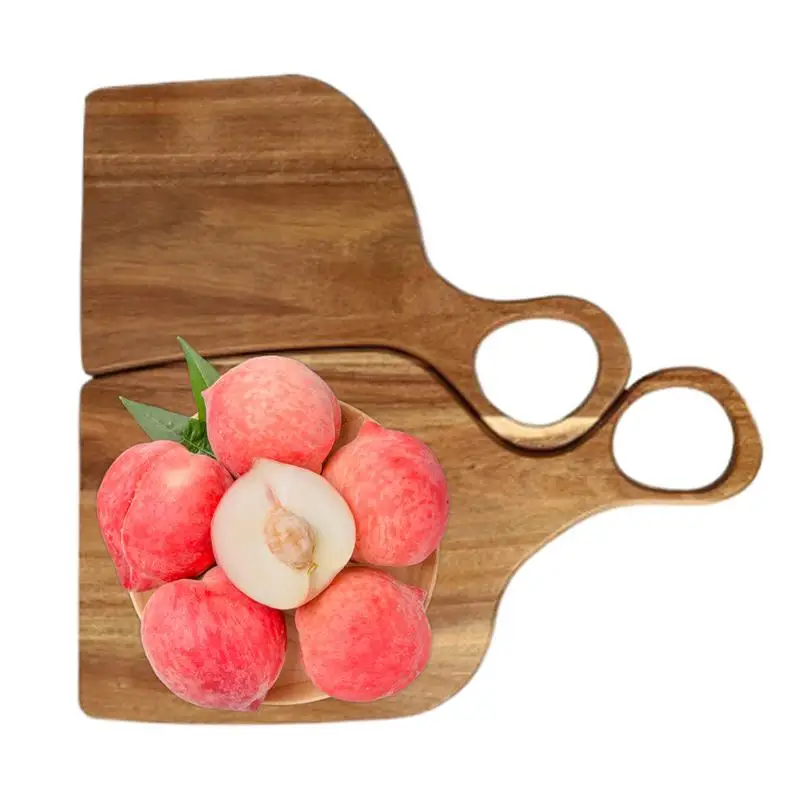 Couple Wooden Cutting Board Dessert Tray With Handle Serving Board With Handle For Cooking Steak Bread Board Kitchen Dessert Tra