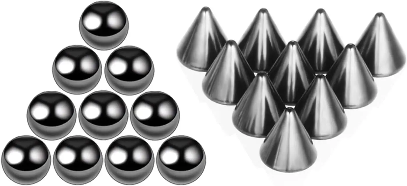 20pcs Fake Eyebrow Nose Lip Ring Labret Studs Stainless Steel Replacement Balls Spike Sticker Non-Piercing Body Jewelry Gift