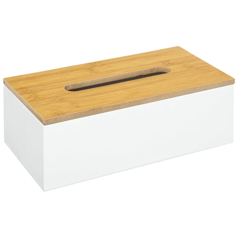 Rectangular paper tissue box decorated boxes for multifunction office or home bathroom (white) 579634