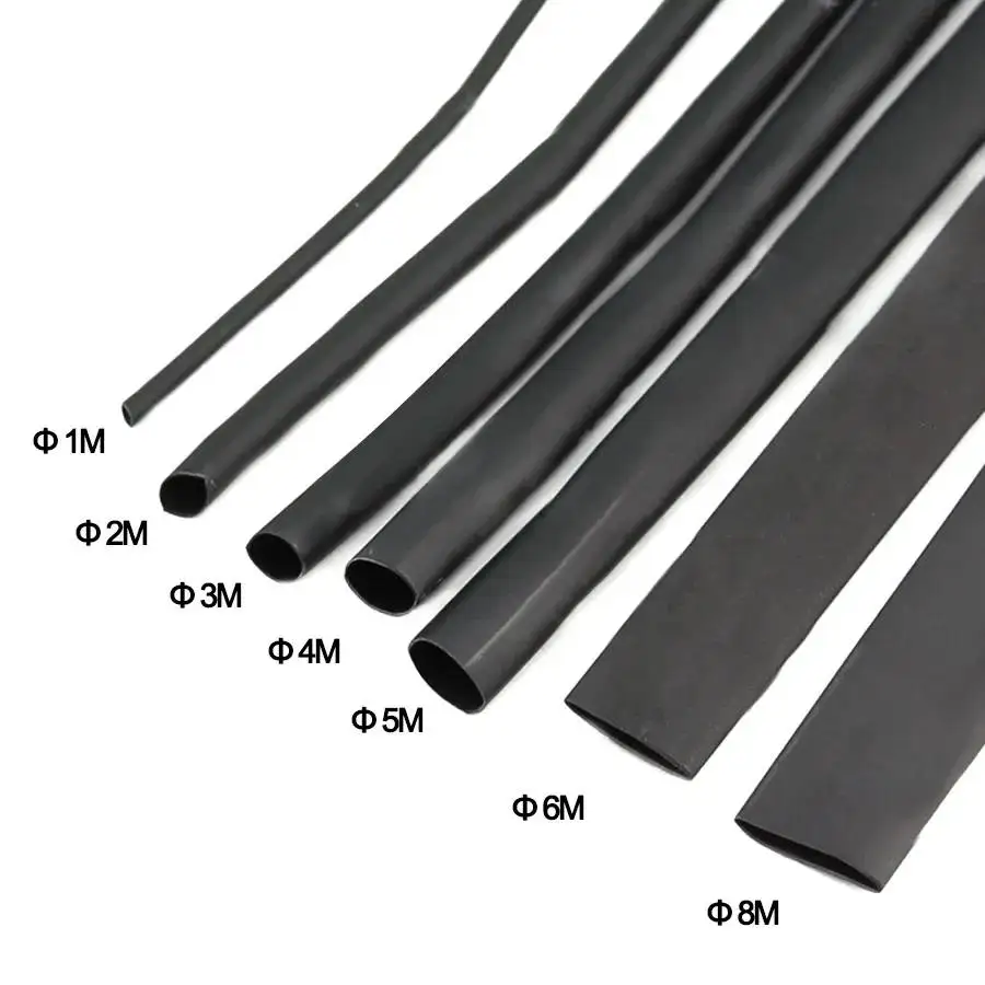 8m/set heat shrink tubing kit lined with double wall diameter 1/2/3/4/5/6/7/8mm insulation wear resistant shrinkage 2:1