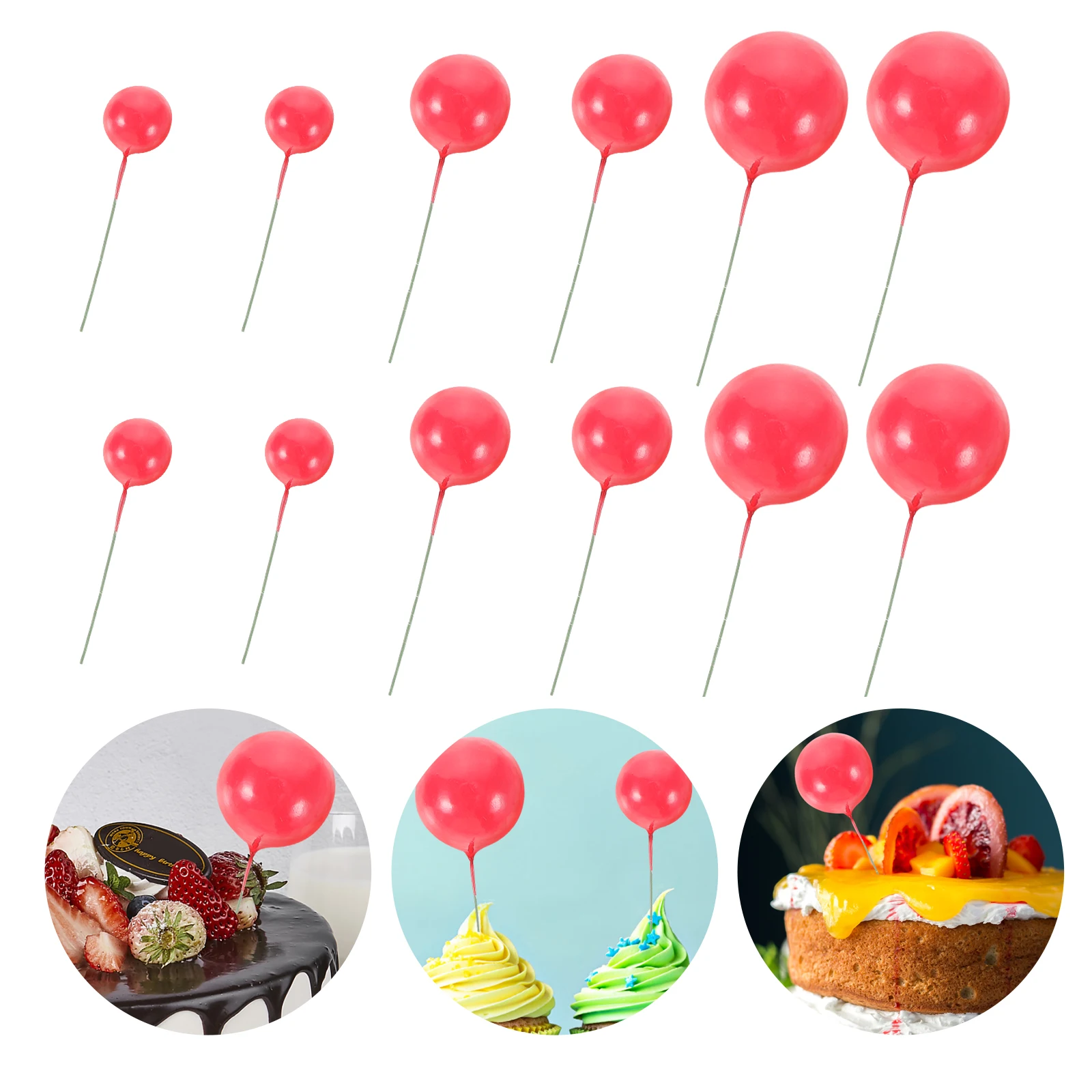 

30Pcs Cake Decoration Mini Foam Ball Inserts Colorful Layered Cake Picks DIY Dessert Topper Wedding Birthday Party Supplies