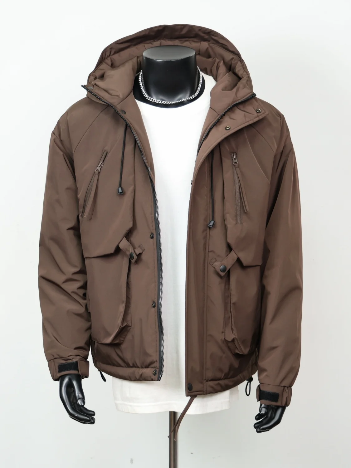 

Модная мужская зимняя куртка больших размеров с капюшоном, для активного отдыха, повседневная, ветрозащитная, из нейлоновой ткани, с пуховым наполнителем