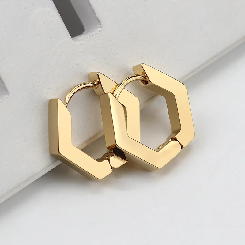 Pendientes de titanio personalizados geométricos para hombres y mujeres, hoja creativa Simple, Color dorado, plateado y negro, joyería de moda