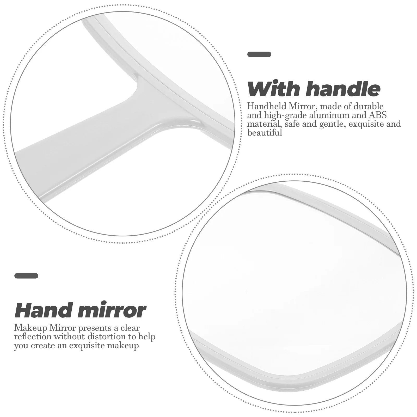

Compact Hand Mirror Stylish Portable Makeup Mirror with Handle Safe and Gentle for Beauty and Personal Care Small Hand Mirror,