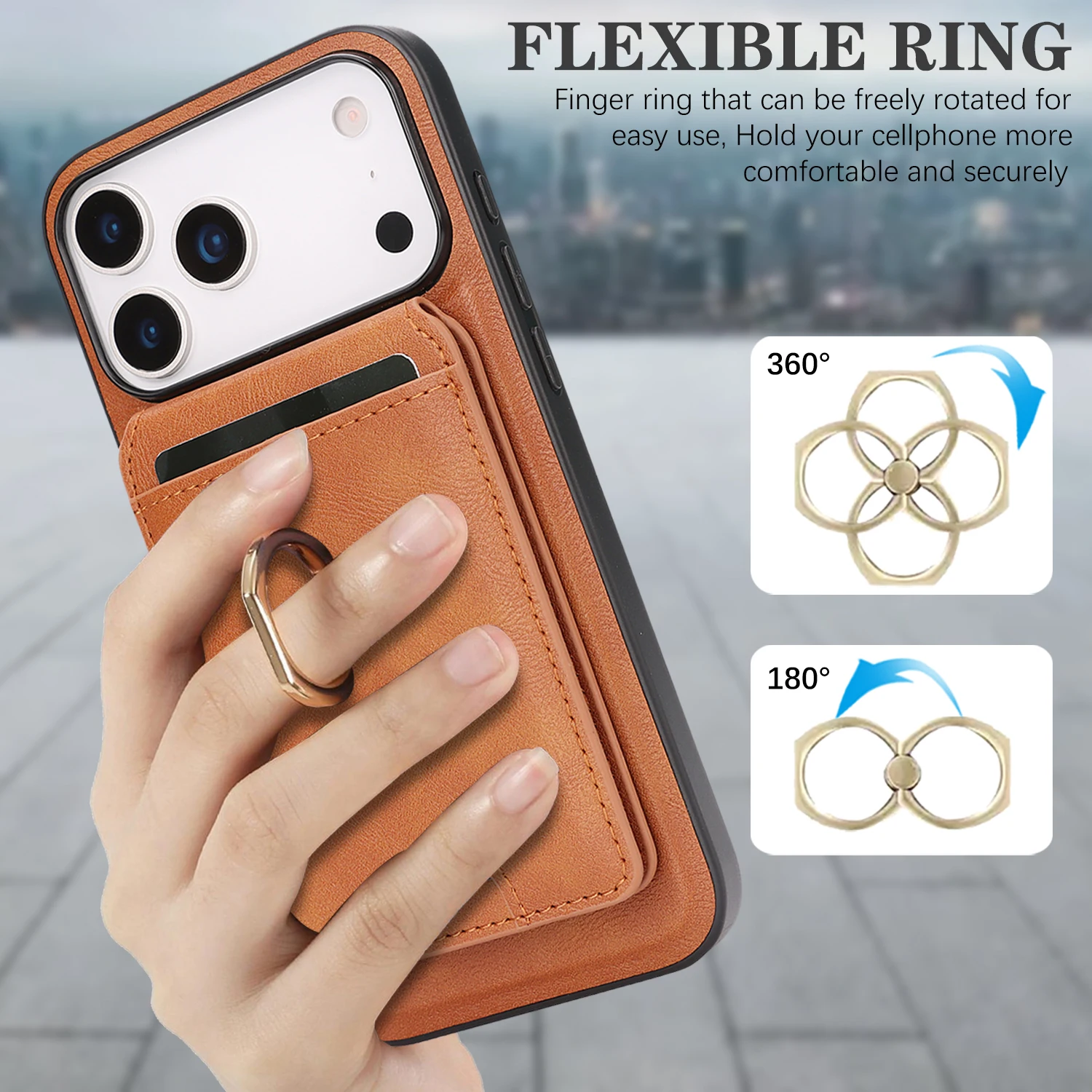in 1 Detachable Vertical Magnetic Card Solt Ring Holder Wallet Leather Case For iPhone 17 16 Pro Max 15 Plus 14 13 12 Bag Cover view 6