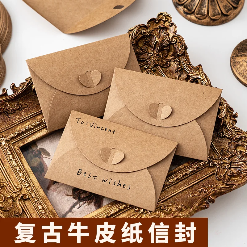 

Vintage Kraft Love Envelope Ins Style Premium Greeting Card Thickened European Creative Literature Romantic Envelope Bag