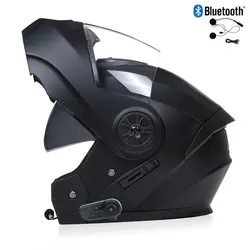 Bluetooth Modular Flip Up Capacete para Homens e Mulheres, Lente Dupla, Segurança, Downhill, Motocross, Corrida, Full Face, Moto, DOT