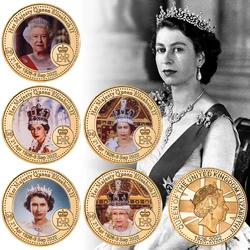 8 Designs 1926-2022 Queen Elizabeth II Commemorative Coin Set in Coin Holder UK Royal Family Chellenge Coin Collectible Gift