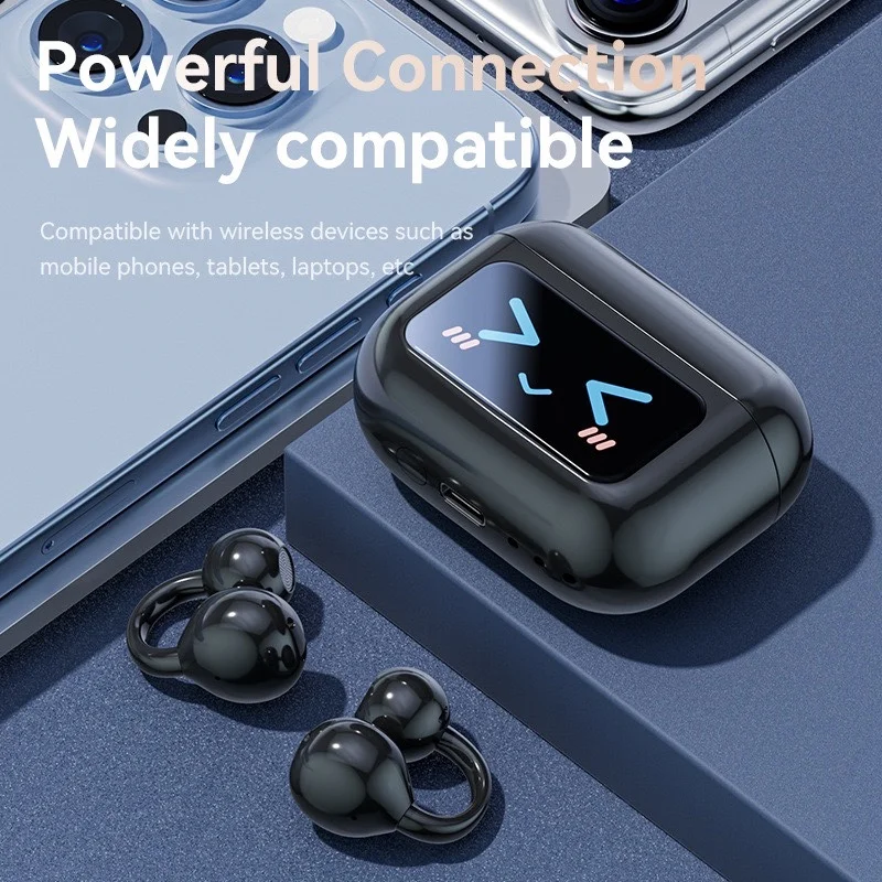 AI الترجمة سماعات الأذن كليب سماعات الأذن OWS بلوتوث الذكية شاشة LCD تعمل باللمس سماعات الألعاب اللاسلكية الرياضة سماعة 3521