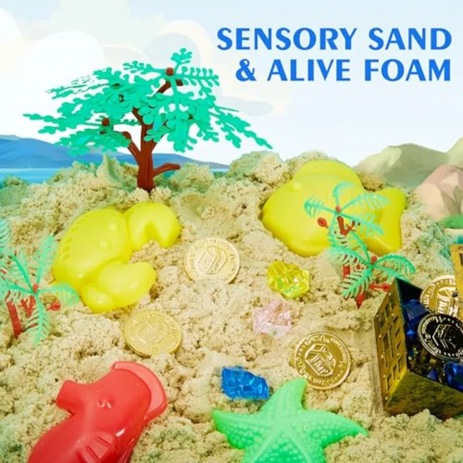 Ocean Sensory Table with Sands Bin with Lid Indoor Outdoor Use Sand Art Kit for Boys and Girls Toys for Toddlers Age 35 17x11.5