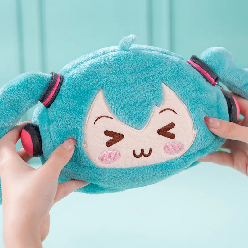 Hatsune Miku Cosplay Anime Plush Pencil Case Large Capacity Cartoon Stationery Bag Kawaii Gifts for Girl