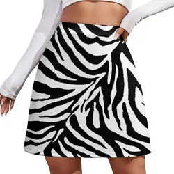 Mini-saia feminina com listras de zebra, preto e branco, roupa estilo coreano, verão, 2023