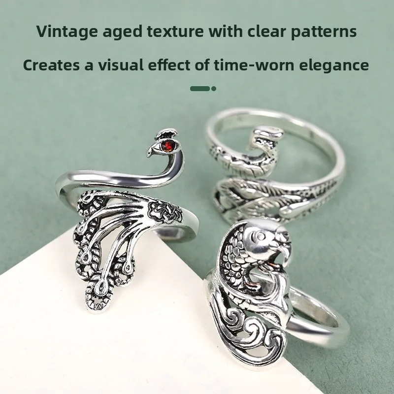 Handmade Knitting Needle Ring with Thread Hooking Tool Vintage Small Batch DIY Accessories Home Textile Sewing Tools