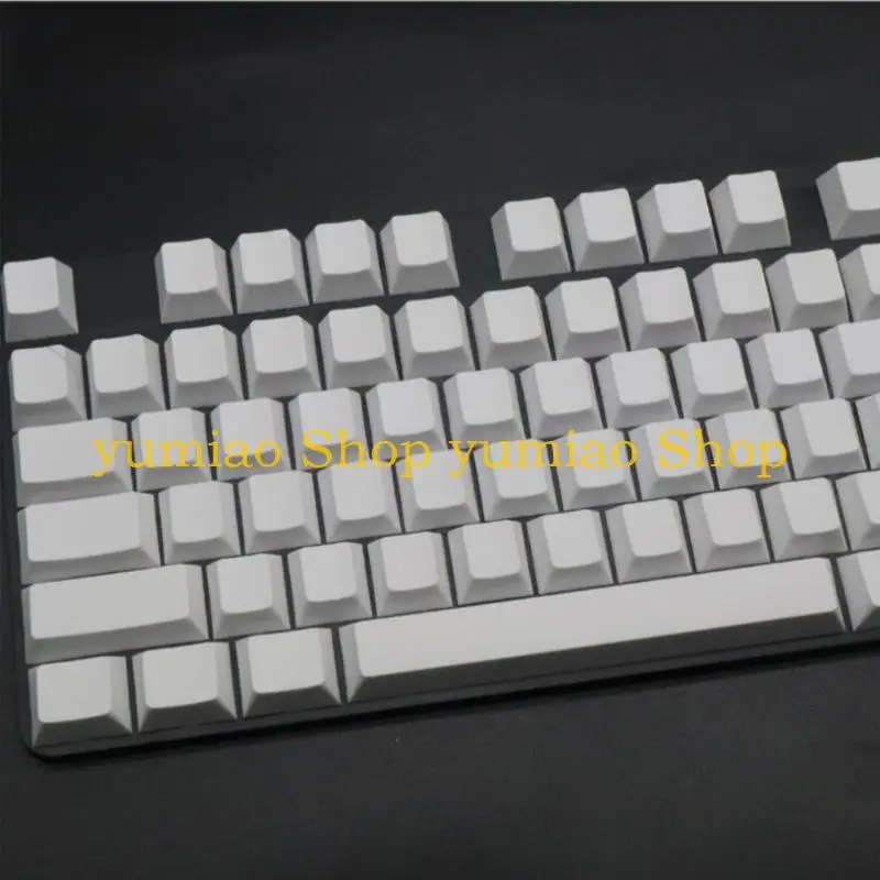 587B Minimalistic White Blank Keycaps CherryProfile for Mechanical Keyboard 108 104