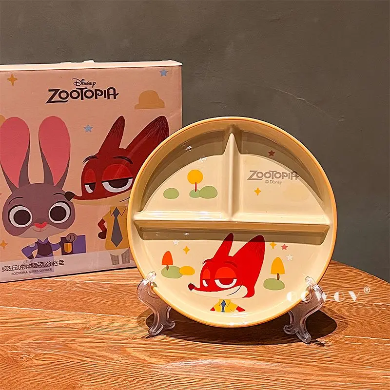 Disney Zootopia Judy Nick cartoon anime cute ceramic divided plate creative Kawaii student tableware plate gift wholesale
