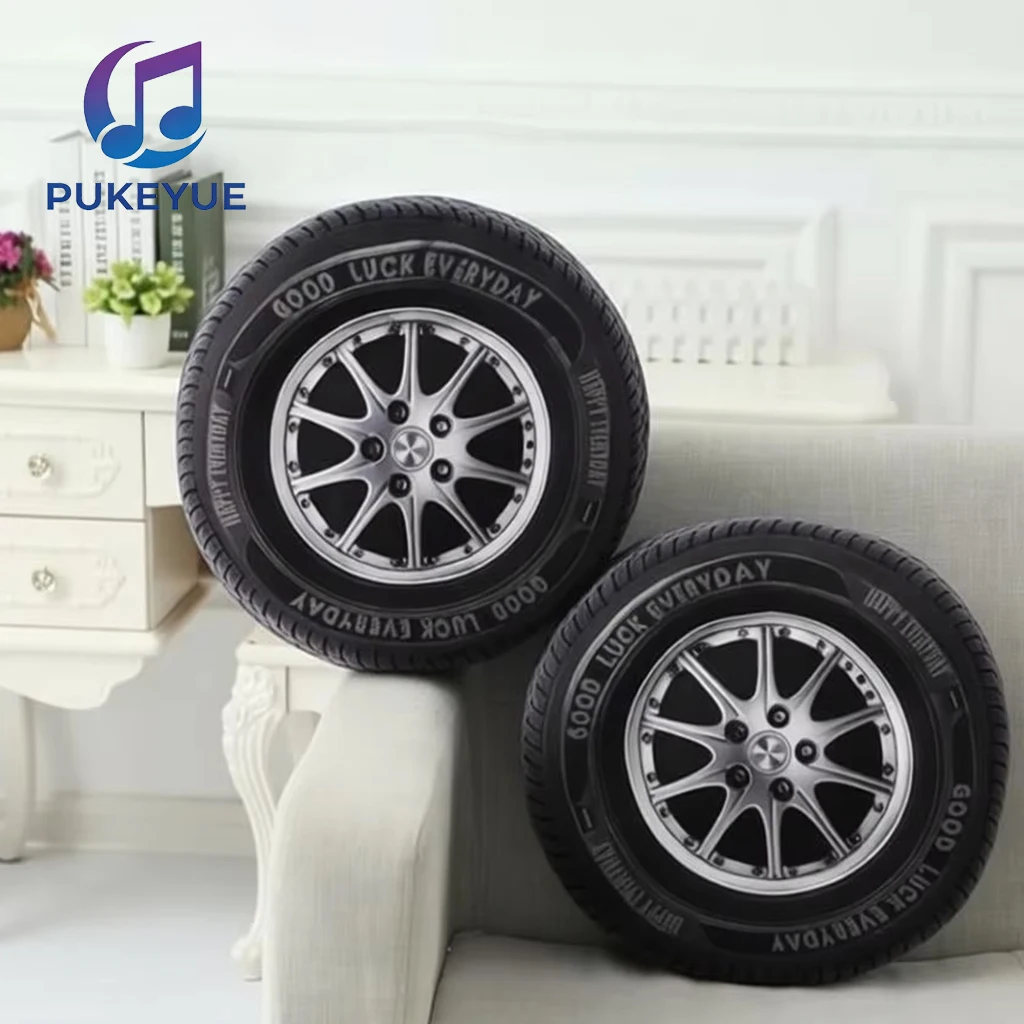 

40cm Cute Simulated Car Tire Plush Toy Soft Stuffed Pillow Handheld Game Doll Cushion Bedroom Decor Birthday Gift Boy Girl Kids