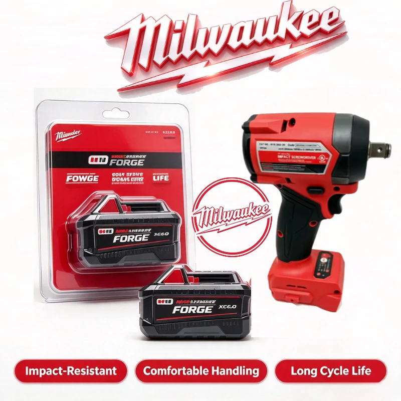 Genuine Milwaukee M18 HIGH OUTPUT 18V XC6.0Ah Rechargeable REDLITHIUM Battery M18HB6 Heat Resistant for Long Time Operation