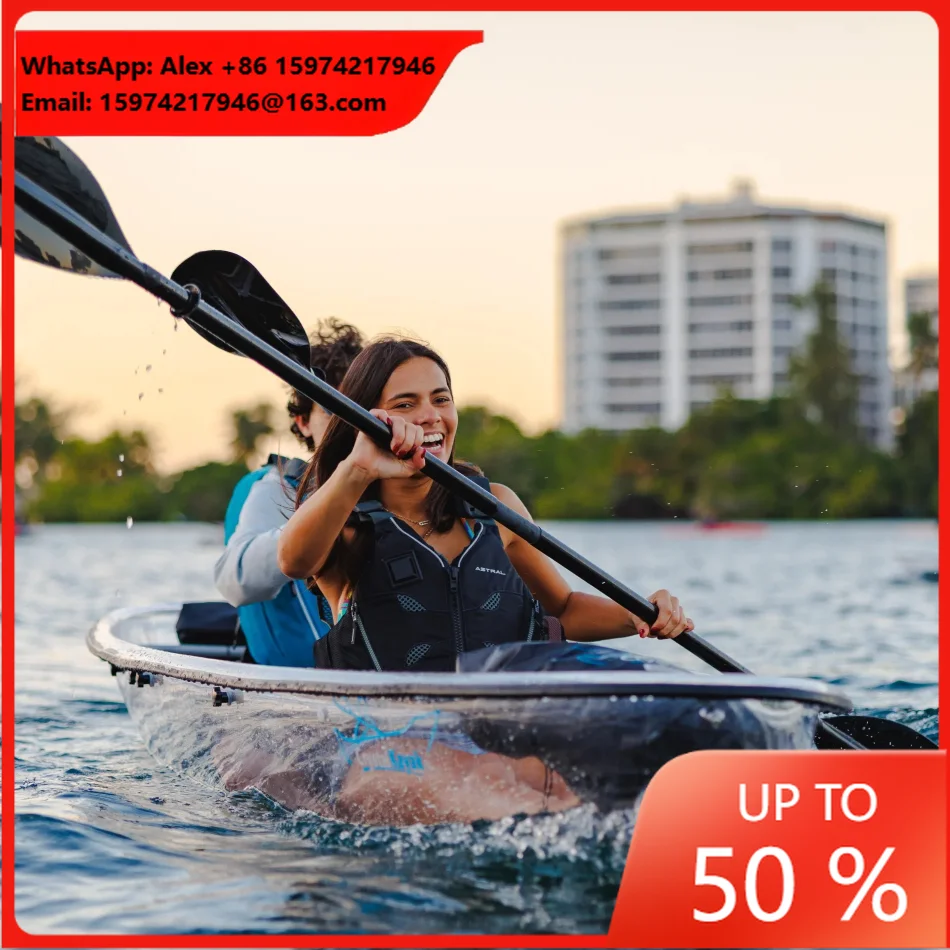 2 Person Transparent Crystal Kayak Clear Bottom Polycarbonate See Through Boat