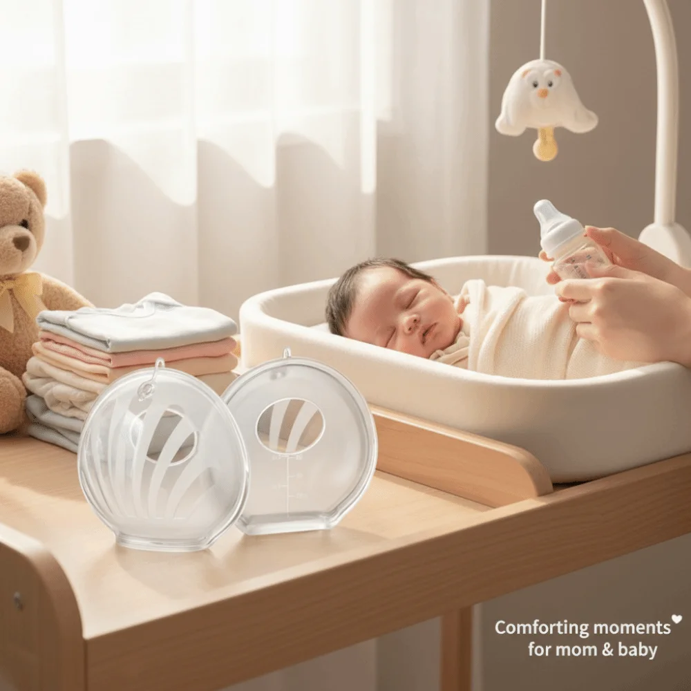 

Soft Silicone Breast Milk Collector Reusable Leakproof Wearable Milking Device Portable HandsFree Reusable Breast Protectors