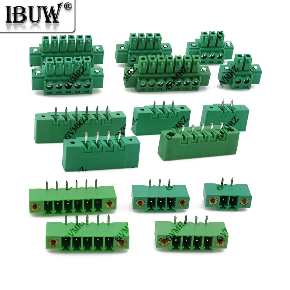 5Set 2P 3P 4P 15EDG 3.81 with Flange 5P 6P 8P 10P 12P Plug-in Terminal Blocks Plugs + sockets 2/3/4/5/6/7/8/9/10/12P KF15EDG 10P