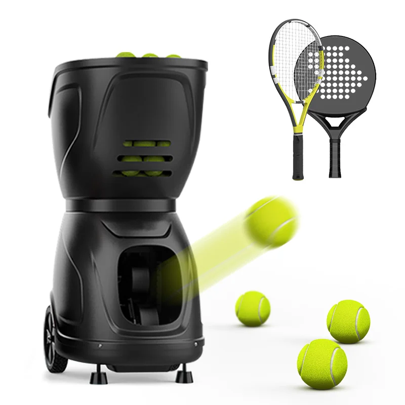Factory Stock Tennis Ball Machine Simulator AI Robot Remote And APP Controlled 35 Point Programming Padel Spin Tennis Launcher