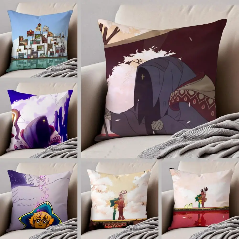 

Чехол для подушки с персонажами игры Spiritfarer, декоративная наволочка с потайной кнопкой, прочный полиэстеровый чехол для подушки на стул