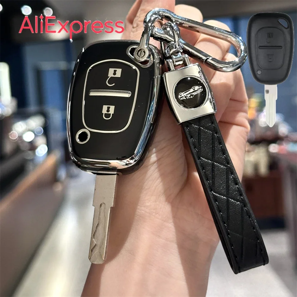 

Key Fob Cover With Car Keychain Lanyard For Vauxhall Opel Vivaro Renault Movano Trafic Kango 2 Buttons Protector Shell