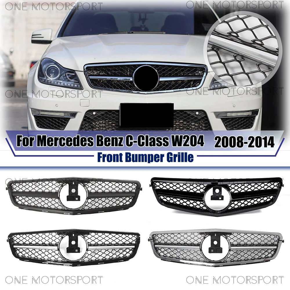 

Матовая черная верхняя решетка радиатора для Mercedes-Benz C-Class W204 2008-2014 C180 C200 C230 C250 C280 C300, передняя решетка в стиле A-образного бампера