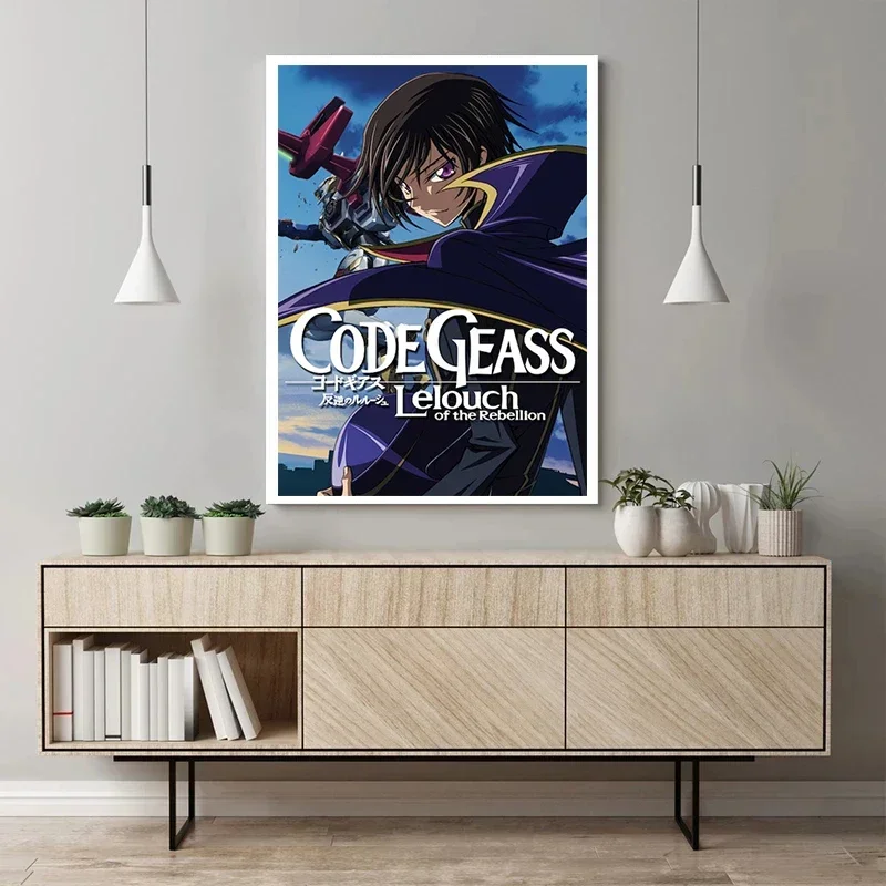 قماش اللوحة رمز Geass المشارك اليابان أنيمي دور الشكل جدار الفن Lelouch الملصقات ديكور طباعة غرفة صورة ديكور المنزل