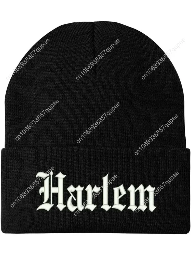 

Trendy Apparel Shop Old English Font Harlem City Embroidered Winter Long Cuff Beanie