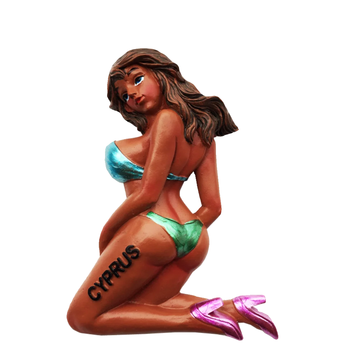 قبرص الإبداعية السياحة التذكارية الحرف الزخرفية ستيريو فتاة بيكيني المغناطيس الثلاجة ملصق فتاحة الزجاجات
