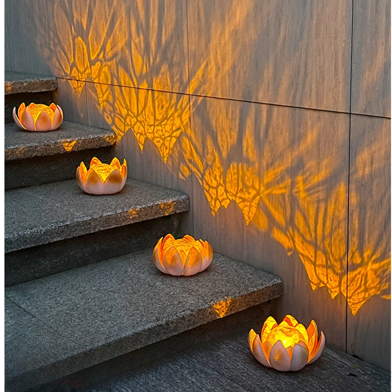 

Outdoor Waterproof Underground Lamp Lawn Stairs Decorative Lights Lotus Crack LED Lighting Courtyard Garden Solar Lights